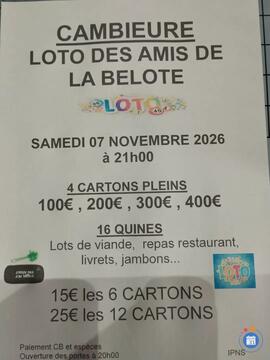 Image Grand Loto des amis de la belote (photo 1)