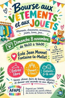 Image Bourse aux vêtements, jouet et puériculture de l'AFAPE (photo 1)