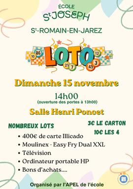 Image Loto école St Joseph St Romain en Jarez (photo 1)