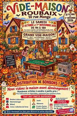Image VIDE MAISON spécial halloween! AVANT DEMENAGEMENT tout doit disparaitre! (photo 1)
