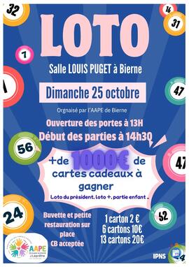 Image Loto Aape de Bierne ( Association des parents d’élèves école Joseph Lepretre ) (photo 1)