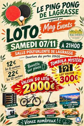 Image GRAND LOTO DU PING PONG DE LAGRASSE (photo 1)