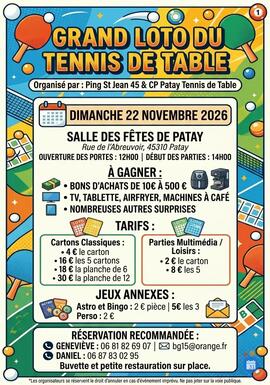 Image LOTO De Ping St Jean 45 et CP Patay Tennis de Table (photo 1)