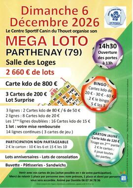 Image Méga Loto du Centre Canin Sportif du Thouet (photo 1)