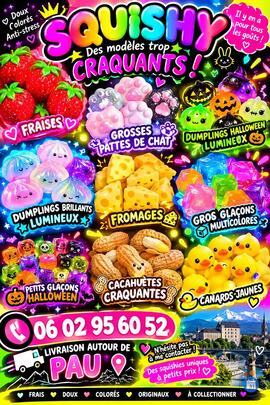 Image 🍓 GRANDE VENTE DE SQUISHIES À LONS (64140) 🧸 (photo 1)