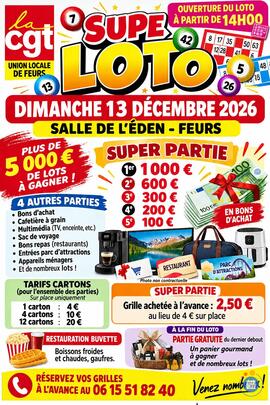 Image SUPER LOTO – UNION LOCALE CGT DE FEURS (photo 1)