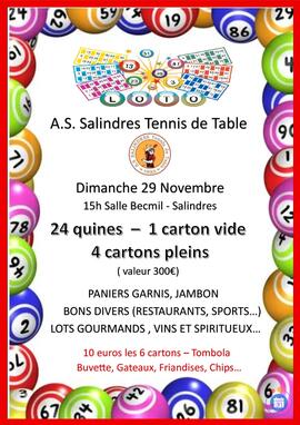 Image LOTO AS SALINDRES TENNIS DE TABLE (photo 1)