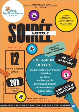 Image LOTO DE L'ADAPEI PAPILLONS BLANCS D'ALSACE ANIME PAR CHRISTOPHE (photo 1)