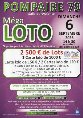 Image Méga Loto de L'Amicale Laïque de Pompaire (photo 1)