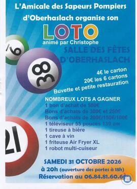 Image LOTO DES POMPIERS DE OBERHASLACH ANIME PAR CHRISTOPHE (photo 1)