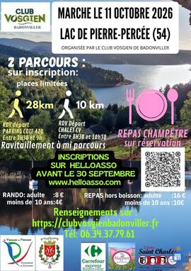 Image Marche le 11 octobre 2026 LAC DE PIERRE-PERCEE (54) (photo 1)