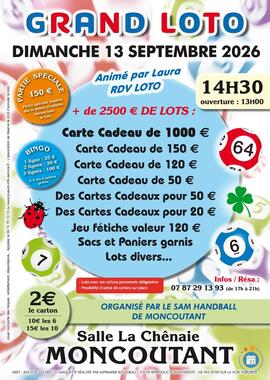 Image GRAND LOTO ANIME PAR LAURA RDV LOTO A MONCOUTANT (photo 1)