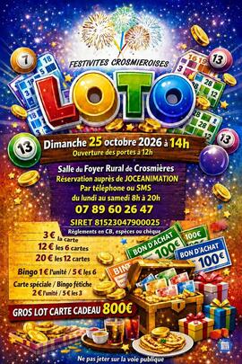 Image SUPER LOTO DES FESTIVITES CROSMIEROISES (photo 1)