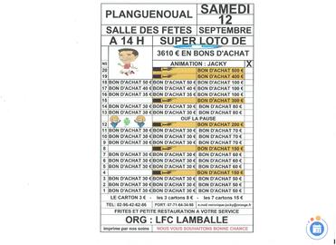 Image SUPER LOTO DE LFC DE LAMBALLE A PLANGUENOUAL ANIME PAR JACKY (photo 1)
