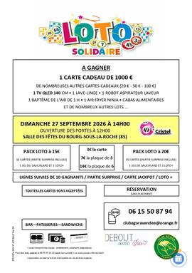 Image MÉGA LOTO LIEU LE BOURG SOUS LA ROCHE/ CLUB AGORA / ANIMATION CRISTEL (photo 1)