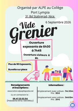 Image Vide greniers Collège Port Lympia (photo 1)