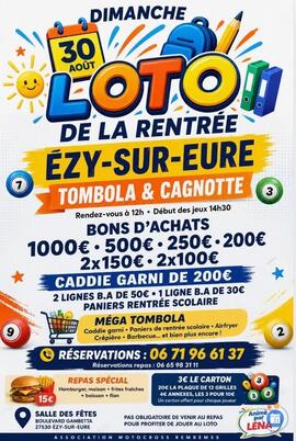 Image MEGA LOTO DE LA RENTRÉE – ÉZY-SUR-EURE (photo 1)