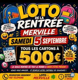 Image 🎒Loto de la rentrée le 05/09/2026 tous les cartons à 500e🎒 (photo 1)