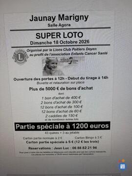 Image SUPER LOTO du LION'S CLUB POITIERS DOYEN (photo 1)
