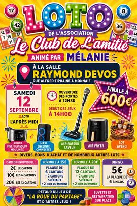 Image SUPER LOTO ANIME PAR MELANIE ATTENTION LOTO LE SAMEDI APRES MIDI (photo 1)