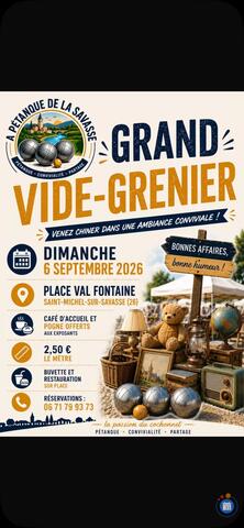 Image Vide grenier organisée par LA PÉTANQUE DE LA SAVASSE (photo 1)