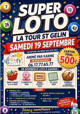 Image LOTO POUR COMITÉ DES FETES DE CHAVEIGNES ANIME PAR KARINE (photo 1)