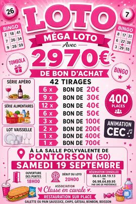 Image Méga Loto 19 septembre 2970€ de BA (photo 1)