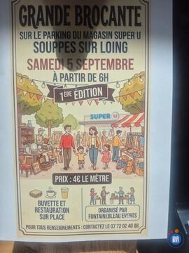 Image GRANDE BROCANTE SUR LE PARKING SUPER U SOUPPES SUR LOING (photo 1)