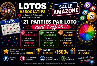 Image Super loto salle l amazone 21 parties 15 h (photo 1)