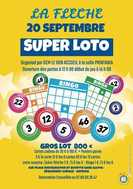 Image SUPER LOTO ORGANISE PAR GEM LE BON ACCUEIL (photo 1)