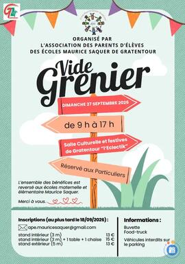 Image Vide Grenier de l'Association des Parents d'Élèves des Écoles Maurice Saquer (photo 1)
