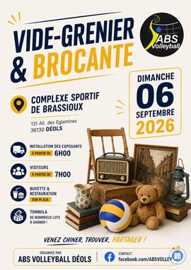 Image Vide-grenier de l'ABS Volleyball Déols (photo 1)