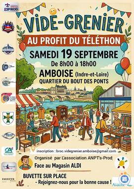 Image Vide grenier en faveur de l'AFM Téléthon organisé par l'association Anpt's-Prod (photo 1)