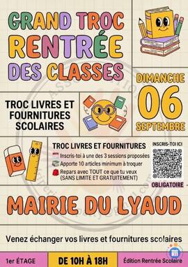 Image Grande Journée de Troc au LYAUD le 06/09-Spécial Livres et Fournitures Scolaires (photo 1)