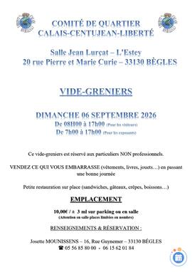 Image Vide-greniers du Quartier CALAIS-CENTUJEAN-LIBERTE (photo 1)
