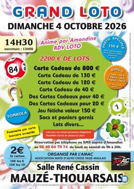 Image GRAND LOTO ANIME PAR AMANDINE RDV LOTO A MAUZE THOUARSAIS (photo 1)