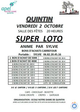 Image Super Loto à Quintin, animé par Sylvie (photo 1)