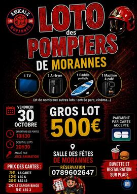 Image LOTO AMICALE DES POMPIERS DE MORANNES (photo 1)