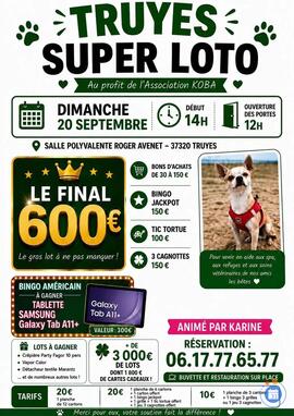 Image LOTO ASSOCIATION KOBA ANIMÉ PAR KARINE (photo 1)