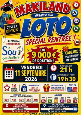 Image SUPER LOTO DE LA RENTRÉE ! +9000€ À GAGNER (photo 1)