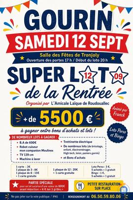 Image SUPER LOTO organisé par l'amicale laïque de Roudouallec (photo 1)