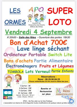 Image Super Loto de la rentrée de l’APO animé par Rémi (photo 1)