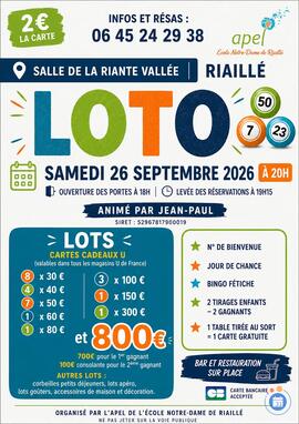 Image Loto de l'APEL de l'école Notre-Dame de Riaillé (photo 1)