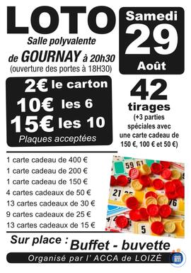 Image LOTO salle polyvalente de GOURNAY à 20h30 (ouverture des portes à 18h30) (photo 1)