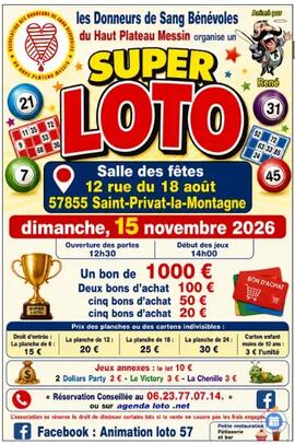 Image Loto des Donneurs de sang Bénévoles du Haut Plateau Messin (photo 1)