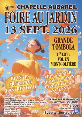 Image VIDE GRENIER / 40 ème FOIRE au JARDIN / MARCHÉ d'ARTISTES (photo 1)