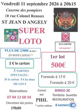 Image loto association des sapeurs pompiers de St Jean d Angely (photo 1)