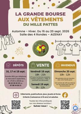 Image Bourse aux vêtements Le Mille Pattes - Automne Hiver 2026 (photo 1)