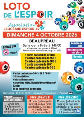 Image MÉGA LOTO / ASSOCIATION LEUCÉMIE ESPOIR 49 / ANIMATION 