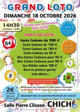 Image GRAND LOTO ANÍMÉ PAR AMANDÍNE RDV LOTO A CHÍCHÉ (photo 1)